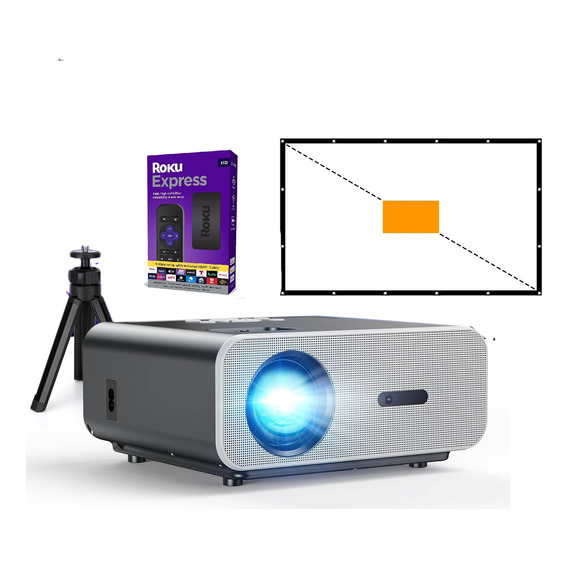 Proyector Videobeam Wifi Led + Roku + Soporte + Telon