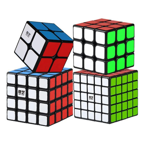Cubo Rubik Pack 2x2 + 3x3 + 4x4 + 5x5 Qiyi Color De La Estructura Varios