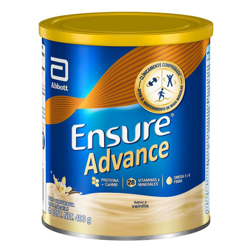 Suplemento en polvo Abbott  Ensure Advance carbohidratos sabor vainilla en lata de 400g