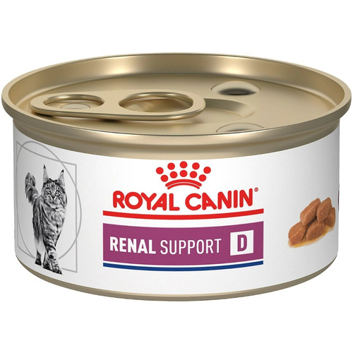 Alimento Royal Canin Veterinary Diet Feline Renal Support D para gato adulto en lata de 85g