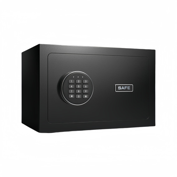 Caja Fuerte Seguridad Digital Con Llave Pequeña Color Negro