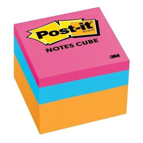 Notas Adhesivas 3m Post-it Cubo 3 Colores 47,6mm X 47,6mm