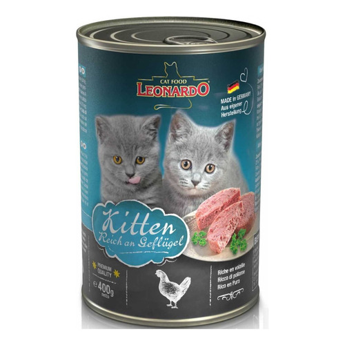 Alimento Leonardo Quality Selection Kitten para gato de temprana edad sabor mix en lata de 400g