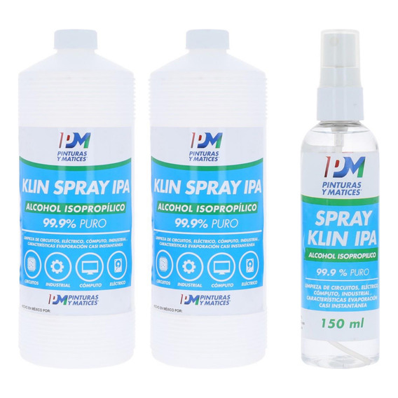 2 Pz 1l +150ml Limpiador Alcohol Isopropilico Kit 