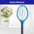 Raqueta Mata Insecto Flyhunter Mosquitos Moscas Electricidad Azul 0