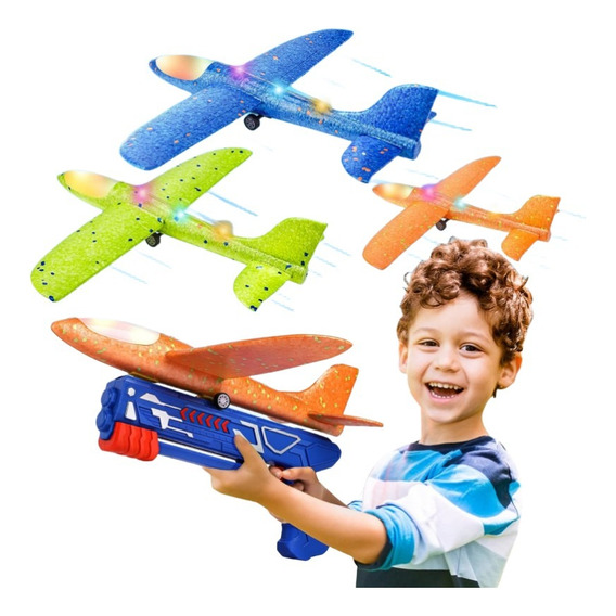4 Avión Juguetes Lanzadores Aviones Para Niños Kit Planeador