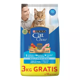 Alimento Purina Cat Chow Para Gato Adulto Sabor Pescado & Pollo En Bolsa De 18kg