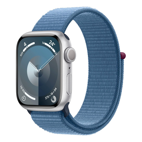 Apple Watch Series 9 45mm Aluminio Plata Sport Loop Azul