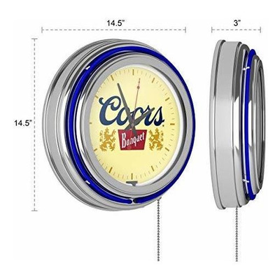 Coors Banquet Cromado Doble Anillo Reloj De Neón 14