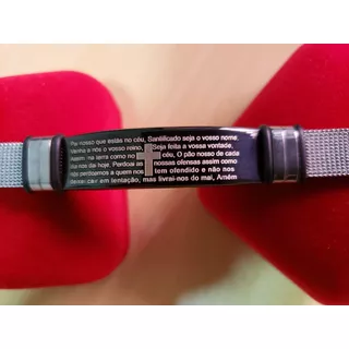 Pulseira Bracelete Aço Inox Oração Pai Nosso