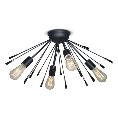 Araña Plafon Techo Explosion 4 Luces Negra 454-4 Moderno Rd