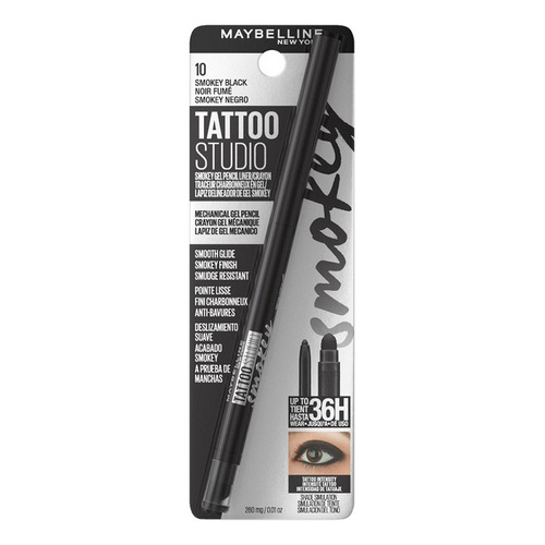 Lápiz De Gel Delineador De Ojos Maybelline Tattoo Studio Smokey Black