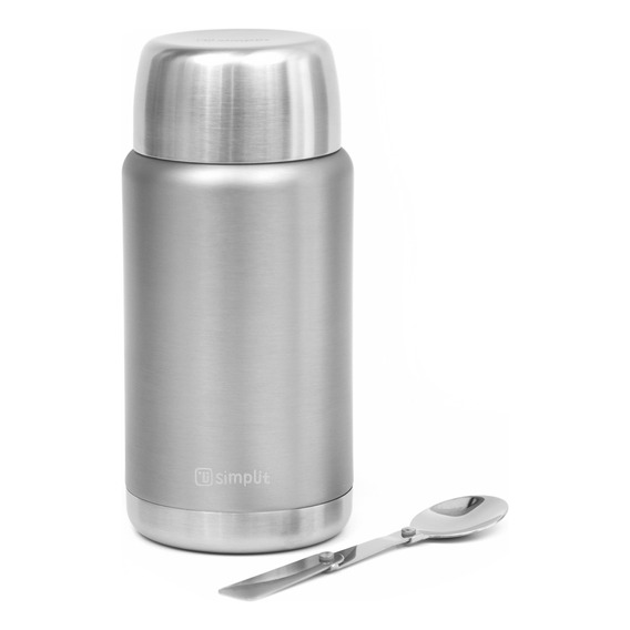 Termo De Comida Insulado Acero Inox 750 Ml Gris Simplit