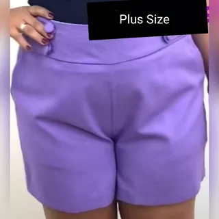 Shorts Alfaiataria Plus Size Presente Dia Das Mães Bermuda