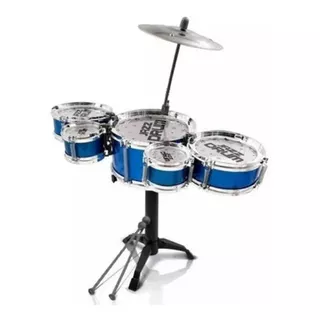 Mini Bateria Musical Infantil 5 Tambores Baquetas