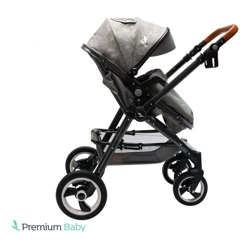 Cochecito de paseo Premium Baby Sunrise gris con chasis color negro