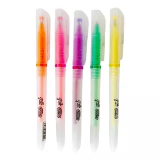 Caneta Gel Fluorescente 1.0mm Kit C/05un - Brw Cor Da Tinta Colorida Cor Do Exterior Branco