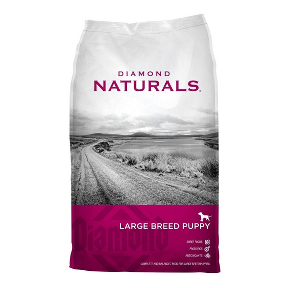 Alimento Diamond Naturals Large Breed Puppy para perro cachorro de raza grande sabor cordero y arroz en bolsa de 18.14kg