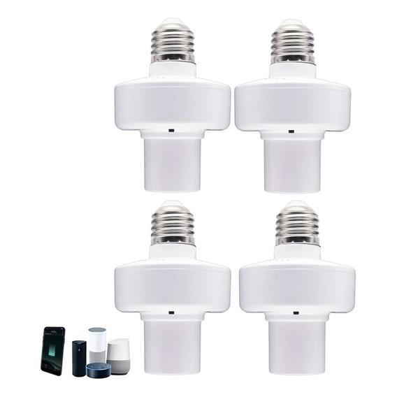 4pcs Socket Inteligente Wifi E27/e26 Adaptador De Foco Led