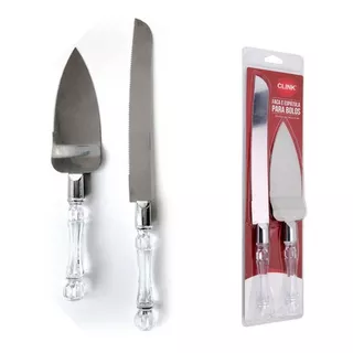 Kit Faca Espátula Cabo Decorado P/ Bolo Pães Tortas Aço Inox