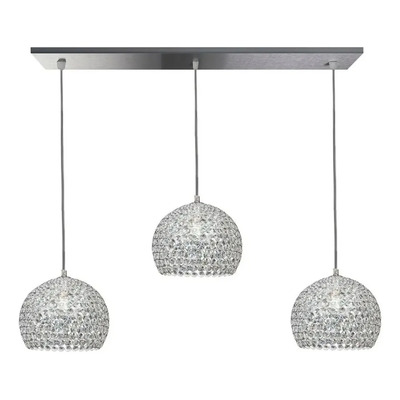 Colgante 3 Luces Esferas Cristal Cairel Luz Desing Cromado Cromo