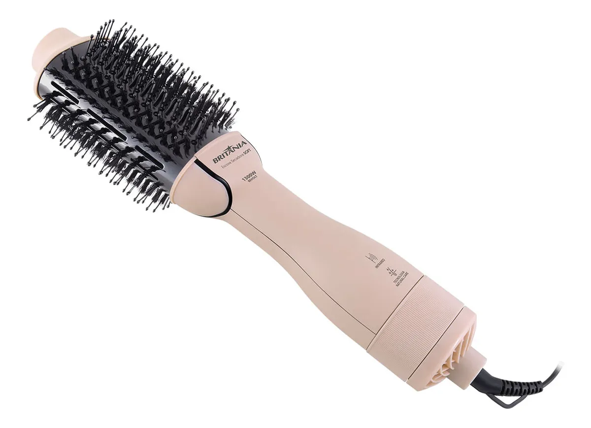 Escova Secadora Britânia Bec07r Soft 4 Em 1 1300w Cor Rosa 110v/220v