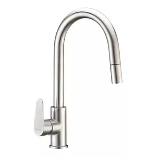 Grifo De Cocina Monocomando Peirano Vigo 30-132 Extensible  Acero Inoxidable Acabado Pulido