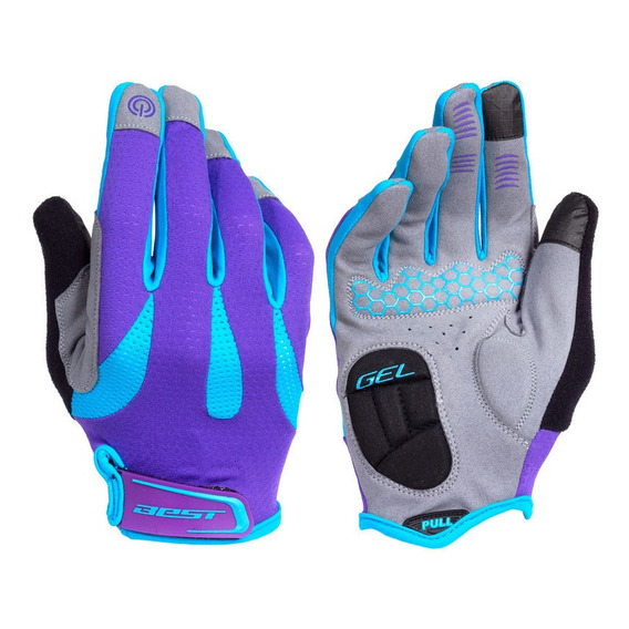 Guantes Largos Dama Best Sb-05-9581 Lila/turquesa Talla L