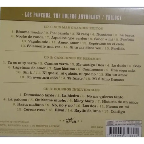 Trio Los Panchos Álbum Con 3 Cd Originales -