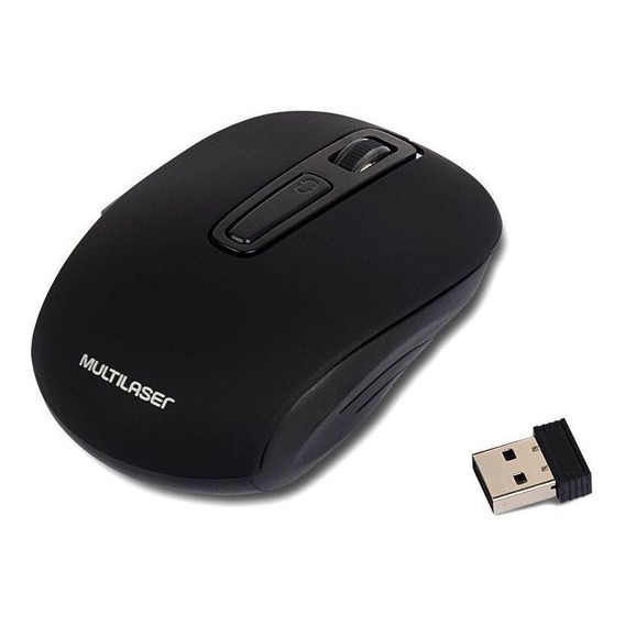 Mouse inalámbrico recargable Multilaser  Office MO277 negro