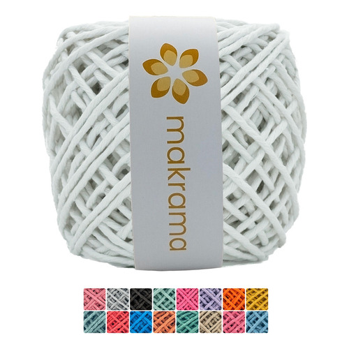 Makrama Cordón Macramé 3mm Hilaza Algodón 100m Colres Varios Color Blanco