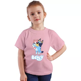 Polera Niños Bluey Heeler Abrazo Poly Algodon Wiwi