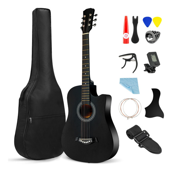 Guitarra Acústica Clásica 38inch Con Funda Y Accesorios Kit