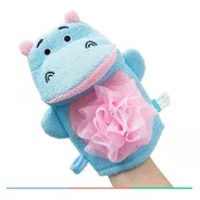 Esponja Macia Para Banho Do Bebê Hipopótamo Azul Rosa Clingo