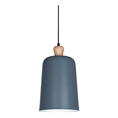 Lampara Colgante Moderno Kerí Madera Metal Gris Retro Lk