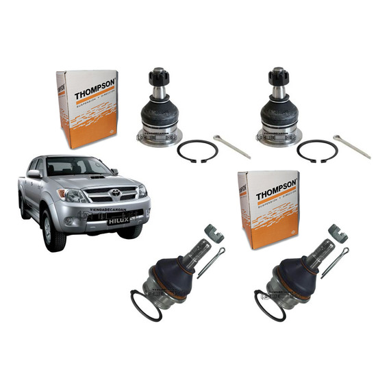 Kit X4 Rótulas De Suspensión Sup/ Inf Toyota Hilux 05/15