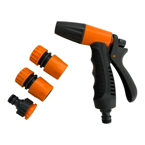 Kit Para Manguera: Pistola Plástica Regulable + 3 Conectores