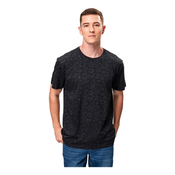 Polera Full Print Night Negro Hombre Fashion's Park