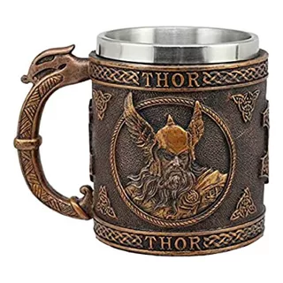 Taza Tarro Thor Vikingo Martillo Odin Resina 3d Espada Hacha