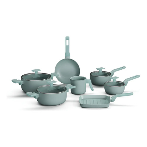 Conjunto Panelas 7 Peças Sartin Cook Cor Aquamint Mimo Style Cor Verde-claro Conjunto Panelas 7 Peças Sartin Cook Cor Aquamint Mimo Style Cor Verde-claro