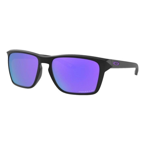 Anteojos de sol polarizados Oakley Sylas Standard con marco de o matter color matte black, lente violet de plutonite prizm, varilla matte black de o matter - OO9448