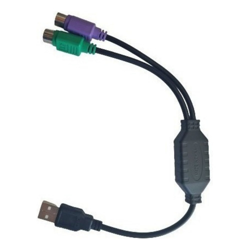 Cable Conector De Teclado Ps/2 Mouse Ps/2 A Usb 2.0 Color Negro