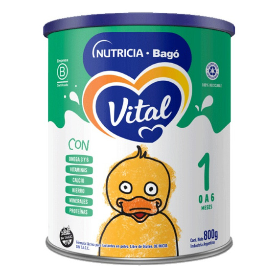 Leche Vital 1 Bebe Bifibras X 800g (6 Latas) Nutricia Bago
