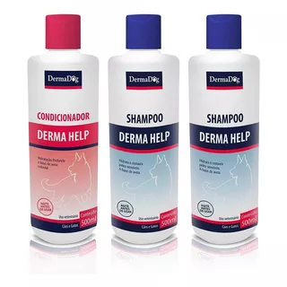 Kit 2 Shampoos Aveia E 1 Condicionador Derma Help 500 Ml