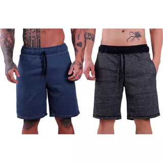 Kit 2 Bermudas Masculinas Moletom Short Estampas Atacado Fit