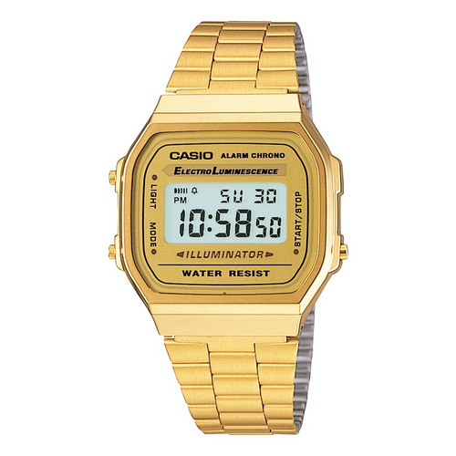 Reloj Casio A168wg-9wdf Hombre Vintage 100% Original Color de la correa Dorado Color del bisel Dorado Color del fondo Dorado