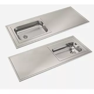 Mesada Cocina Johnson Acero Inoxidable 140x51 Con Bacha Simple Derecha O Izquierda