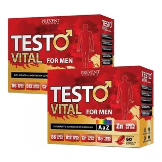 2x Testo Vital C + D + A + B9 + Zinco 60caps Prevent 