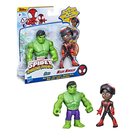 Figura Spidey And Friends Hulk & Miles Morales 10cm