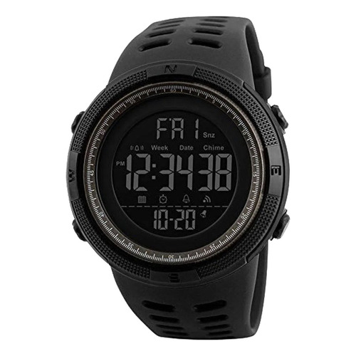 Reloj Deportivo Burk 1251 Luz Digital Alarma Cronometro ! Color de la malla Negro Color del bisel Negro